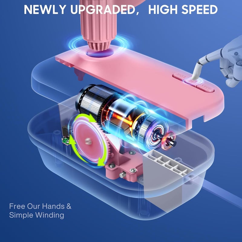 DoubleCare Electric Yarn Winder for Crocheting High Speed, Upgrade Three Gears Adjustable 4-10oz Large Capacity Automatic Yarn Ball Winder, Yarn Spinner, The Helper for Knitting Enthusiast, Pink - Image 3